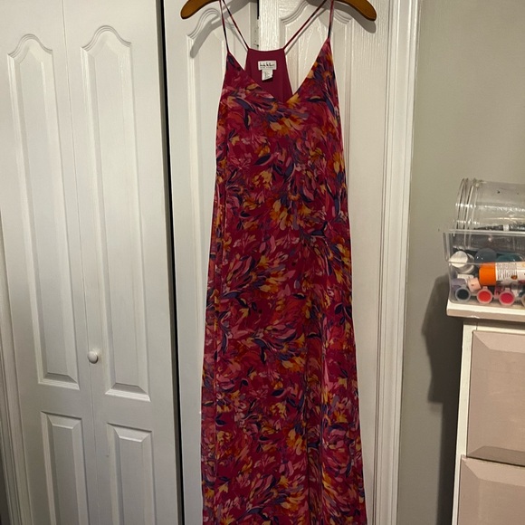 Nicole Miller Red and Pink Floral Dress - Picture 1 of 3